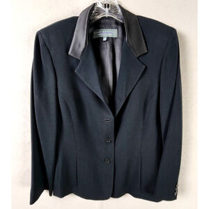 Garfield & Marx Buttoned Short Jacket Women's Size 8 Black Corduroy w/Satin